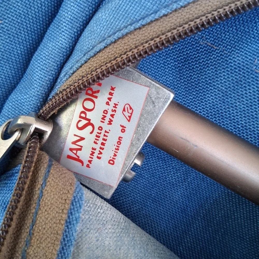 Vintage Jansport Hiking Camping‎ Backpack External Frame Blue EVC